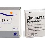 Duspatalin and Sparex produce an antispasmodic effect in the gastrointestinal tract