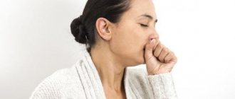 Woman coughing